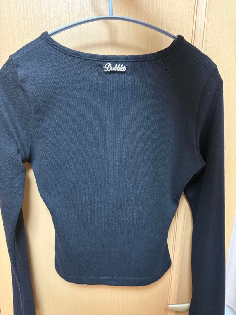 BUBBLES レイヤードリブトップス　ブラック