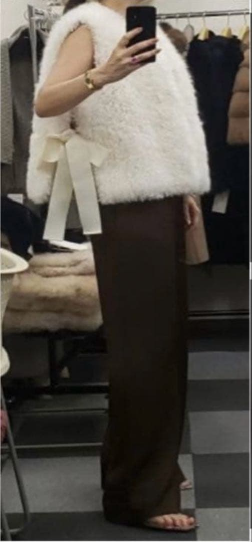 u-big ファー　ベスト　ベージュ