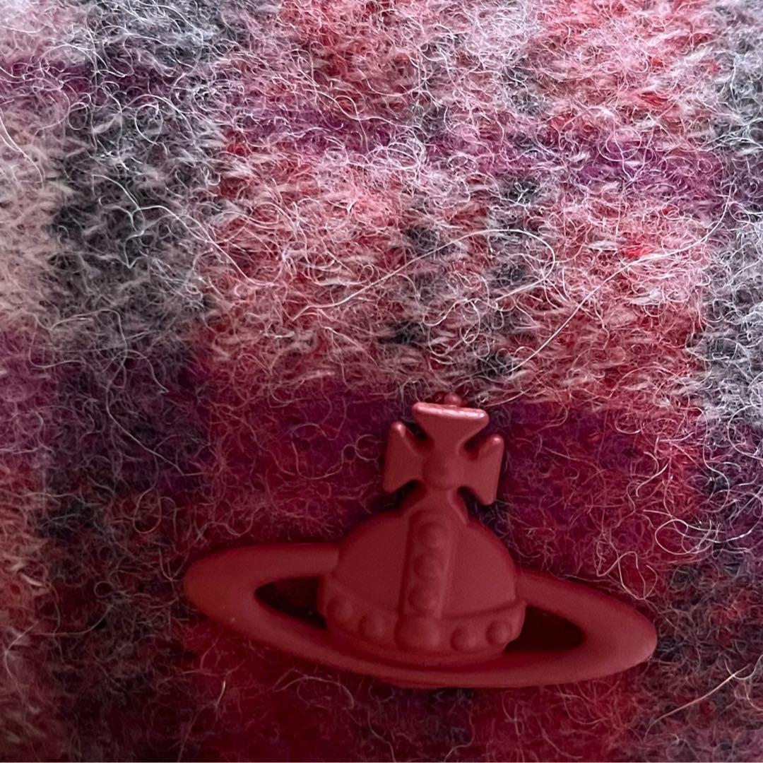 タグ付き✨ヴィヴィアンウエストウッド　アルパカ　毛　ベレー帽　チェック　オーブ