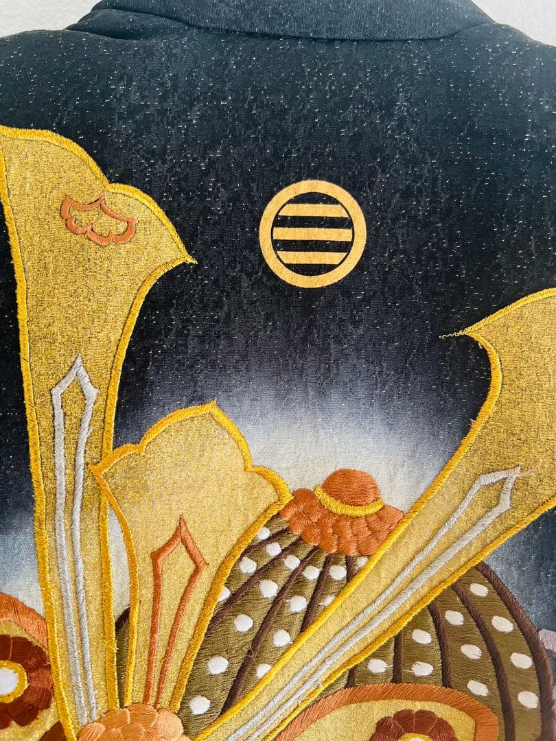 ★豪華刺繍兜 【日本製】お宮参り着物 男の子用 赤ちゃんの初着のお祝い 肌着付き