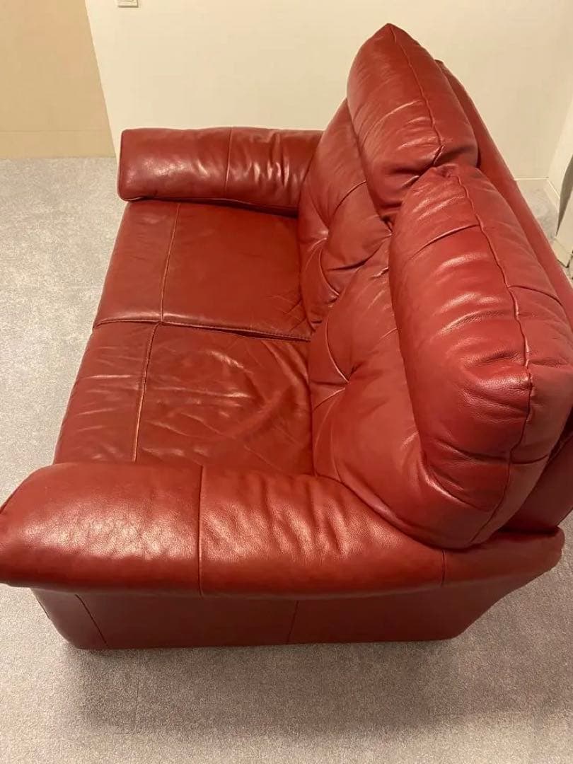 【定価約20万、本革2.5人掛ソファ】IDC大塚家具レザーワールド