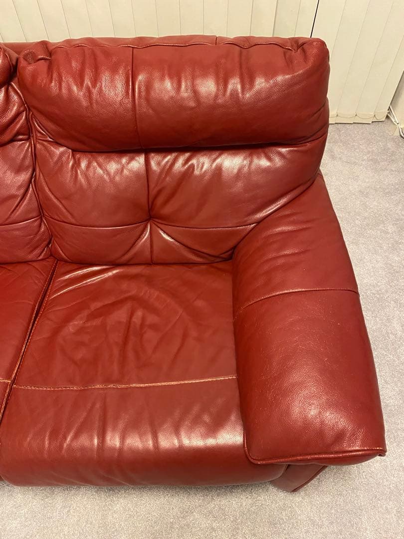 【定価約20万、本革2.5人掛ソファ】IDC大塚家具レザーワールド