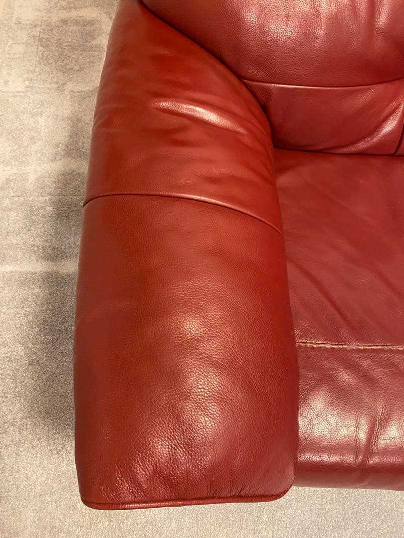 【定価約20万、本革2.5人掛ソファ】IDC大塚家具レザーワールド