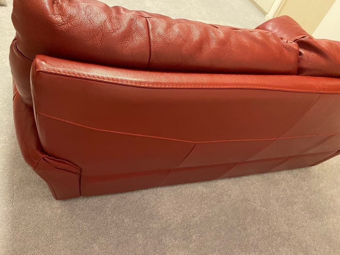【定価約20万、本革2.5人掛ソファ】IDC大塚家具レザーワールド