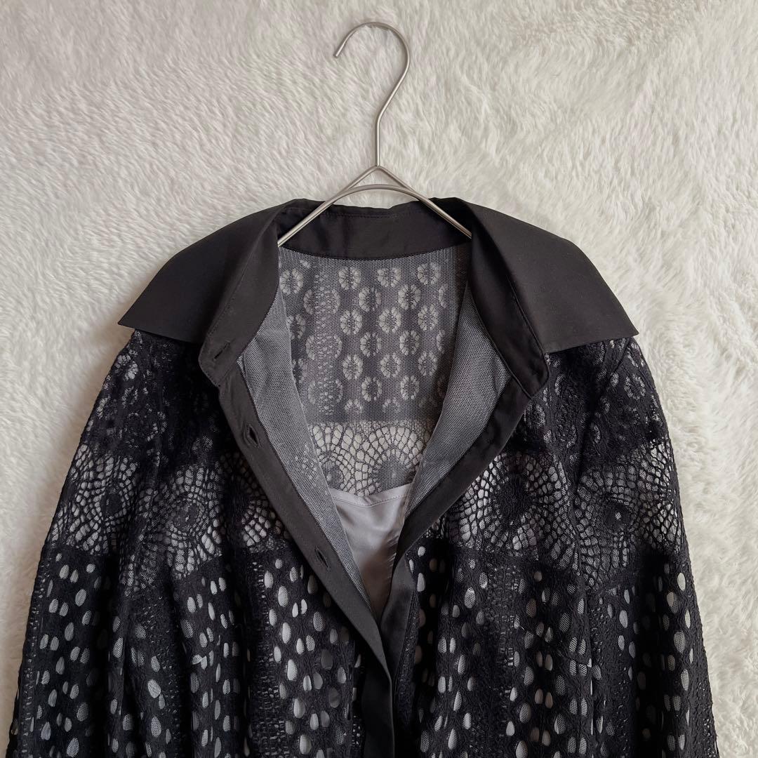 未使用✨グレースコンチネンタル クロシェレース ワンピース マキシ丈 ベルト 黒