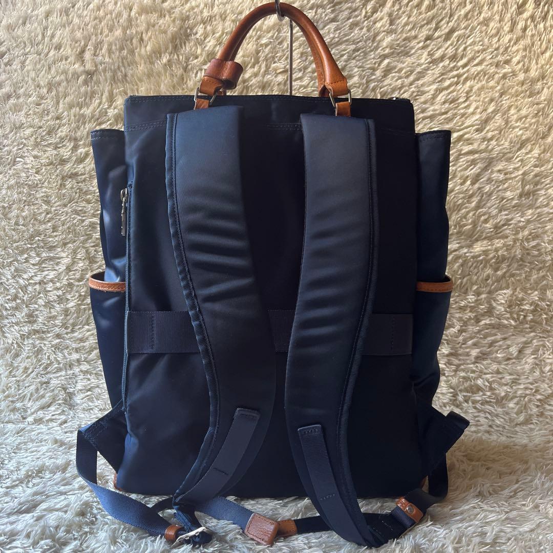 美品　希少　マスターピース　Edit　バックパック　キャリーオン　底鋲　ネイビー