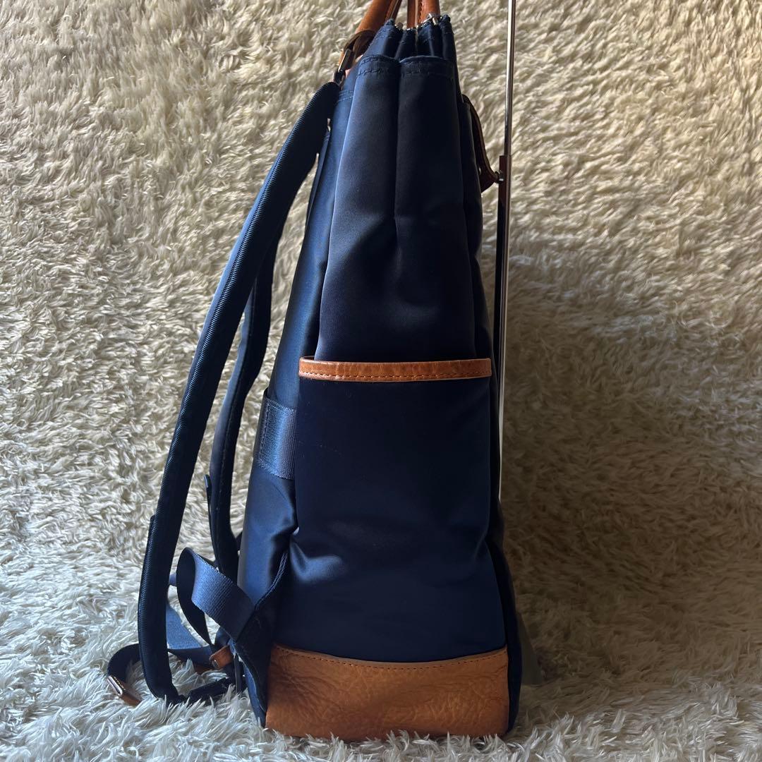 美品　希少　マスターピース　Edit　バックパック　キャリーオン　底鋲　ネイビー