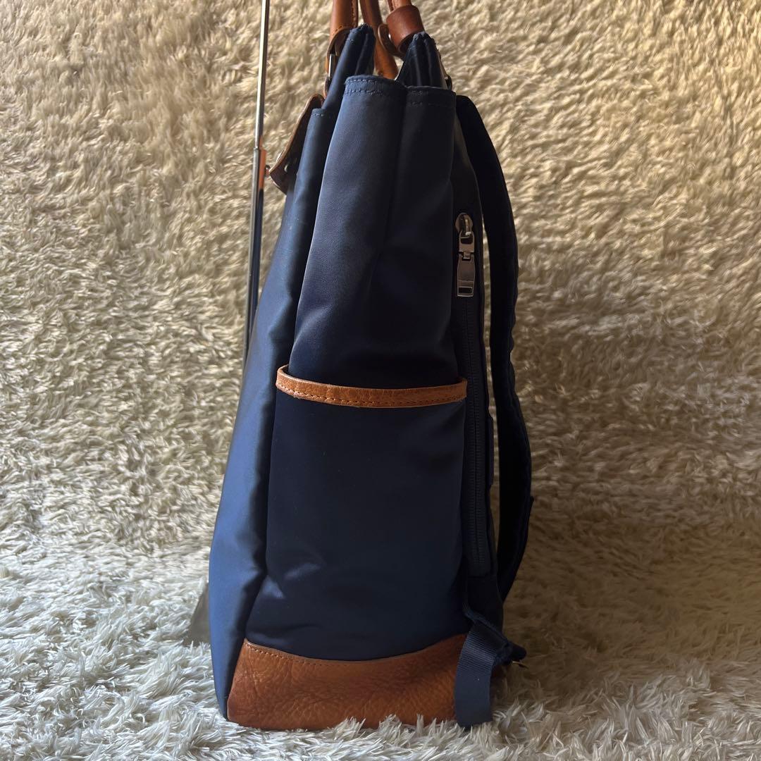 美品　希少　マスターピース　Edit　バックパック　キャリーオン　底鋲　ネイビー