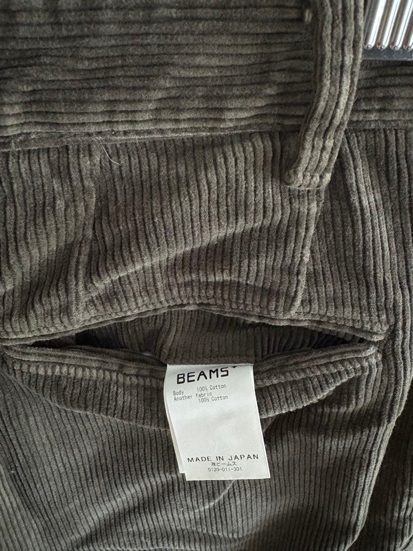 BEAMS PLUS 2プリーツ チノトラウザーズパンツ コーデュロイ　M