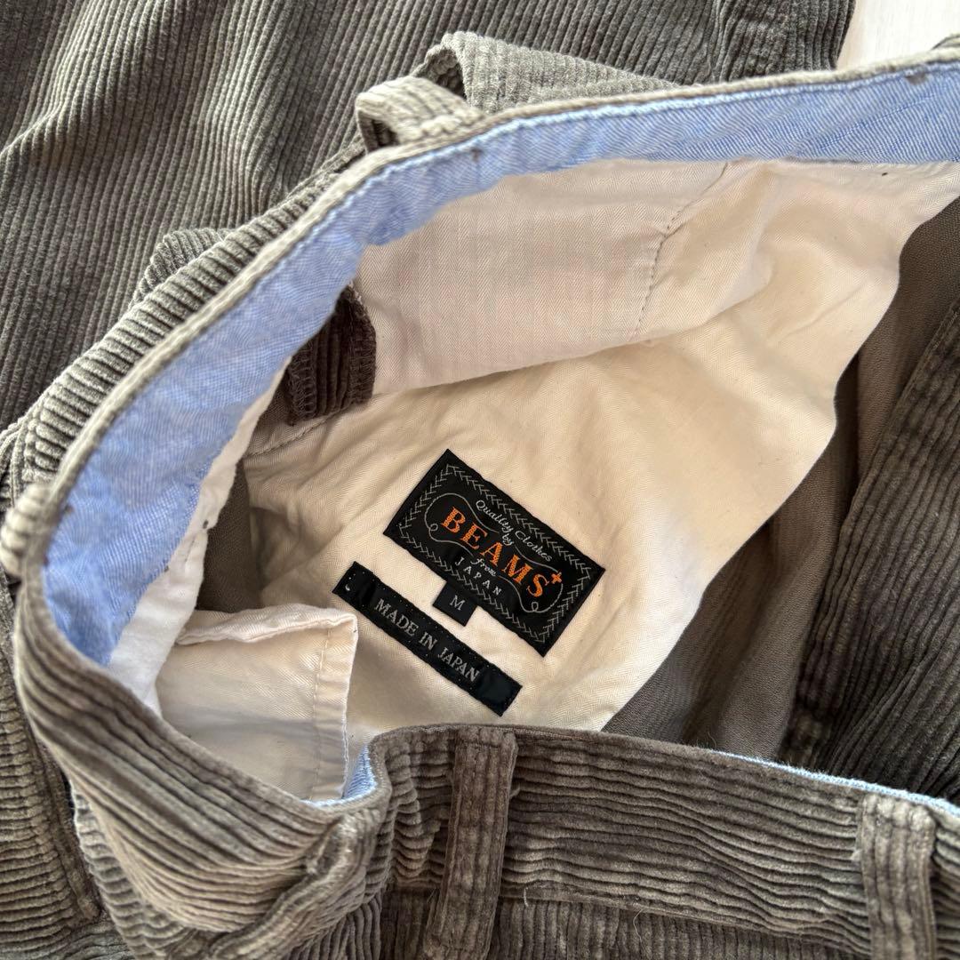BEAMS PLUS 2プリーツ チノトラウザーズパンツ コーデュロイ　M