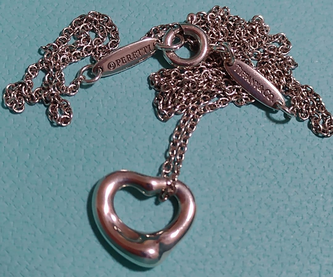 美品 11mm オープンハートネックレス ミニサイズ スモール XS