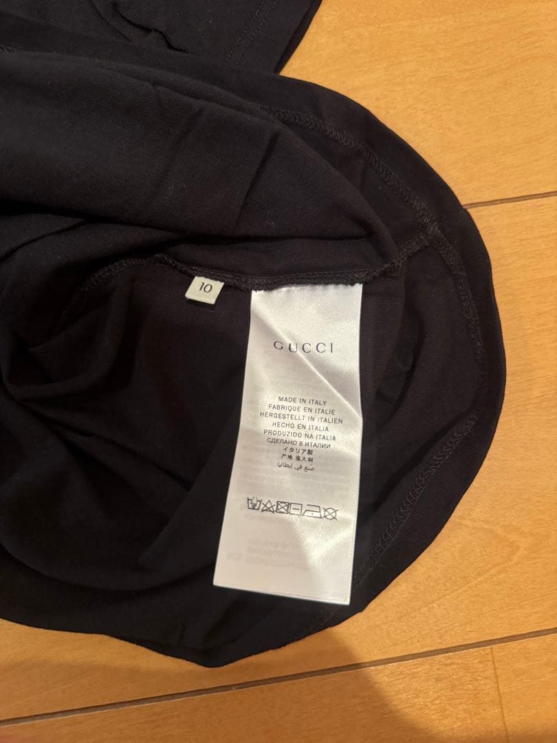 fa！GUCCI ブラックTシャツ サイズ10