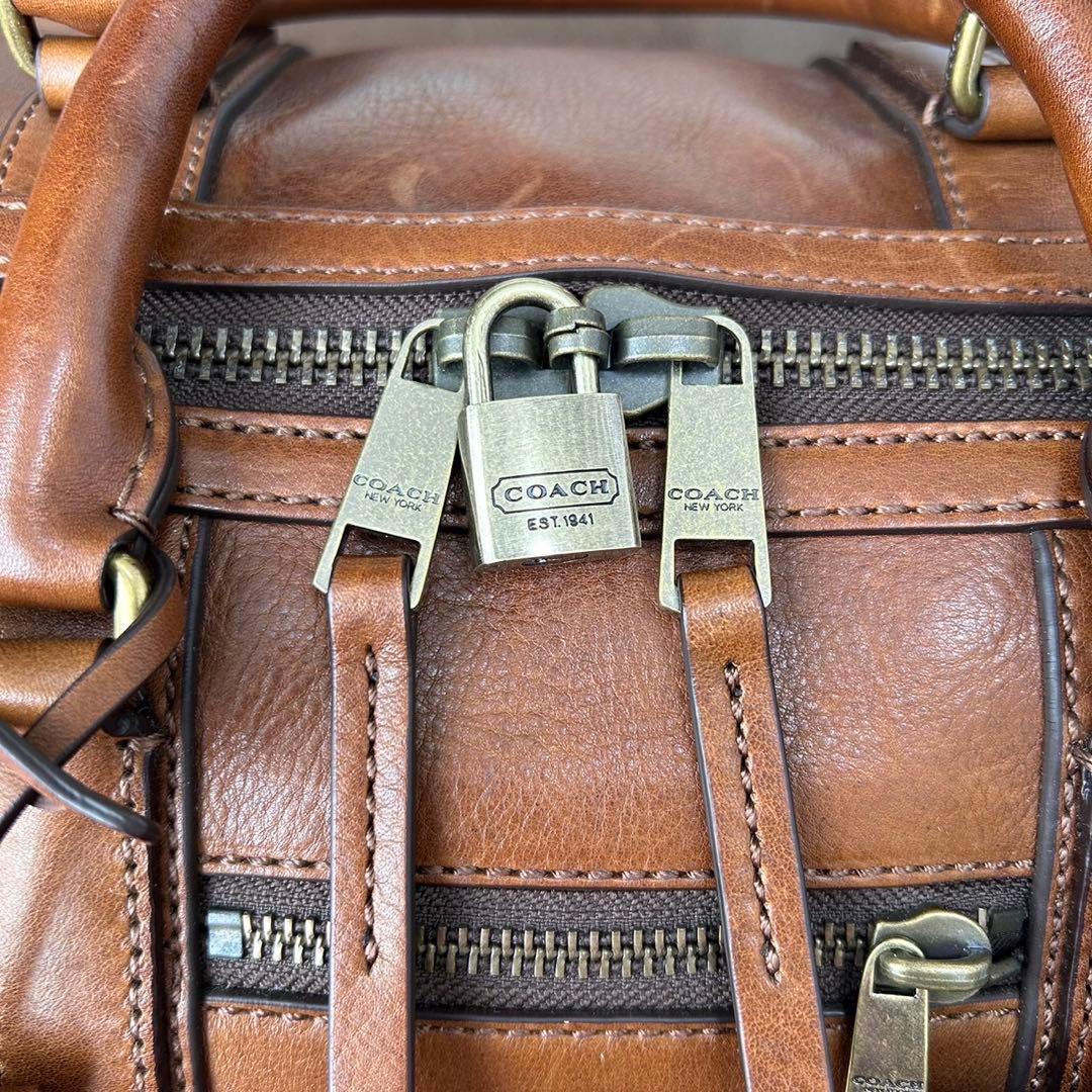 【美品/南京錠付】コーチ 71071 ベンチュラー 2way ボストンバッグ 茶