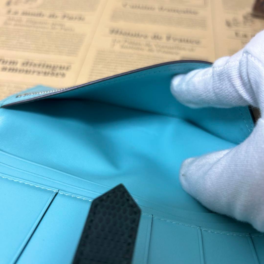 エルメス ベアン スフレ リザード タデラクト 長財布 ブルーアトゥール