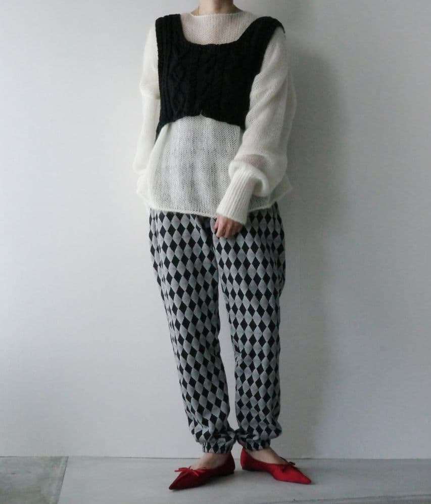 Ajwain HAND KNIT cotton vest ニット ベスト