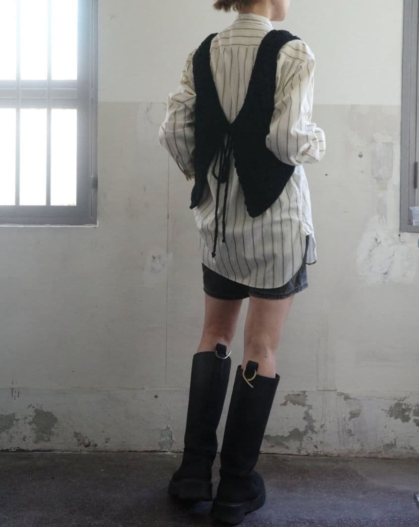 Ajwain HAND KNIT cotton vest ニット ベスト