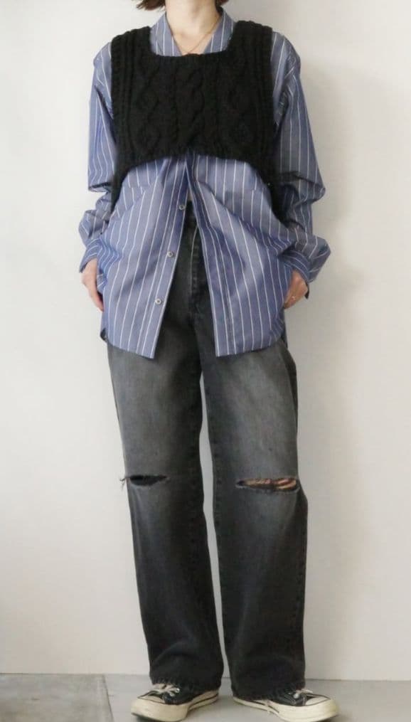 Ajwain HAND KNIT cotton vest ニット ベスト