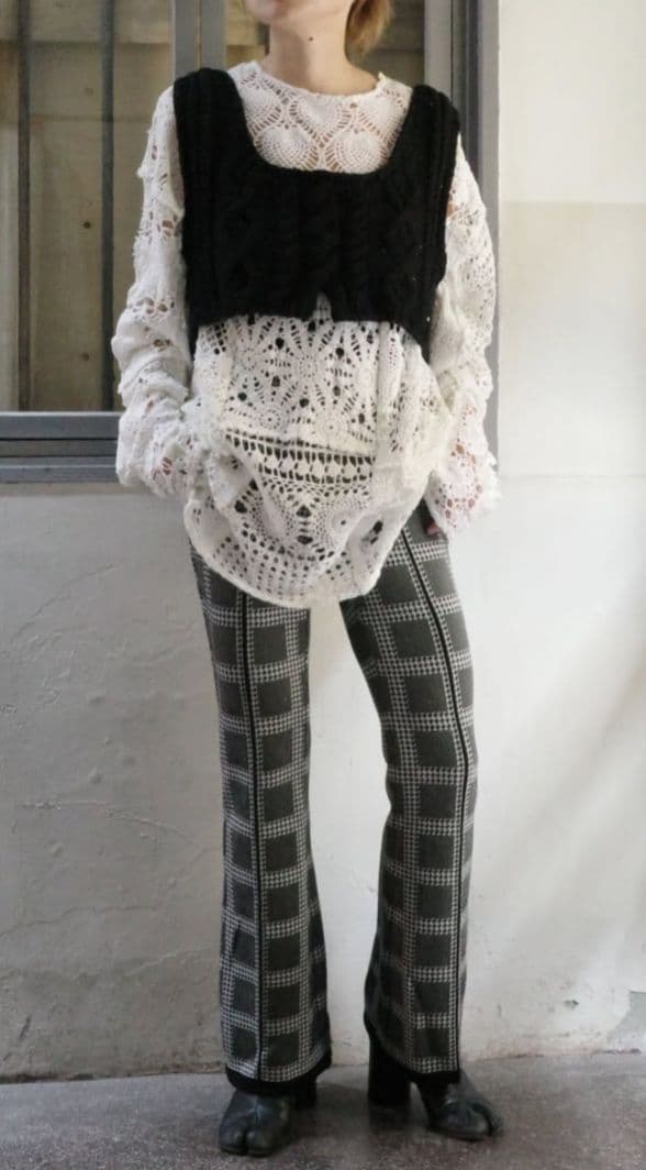 Ajwain HAND KNIT cotton vest ニット ベスト