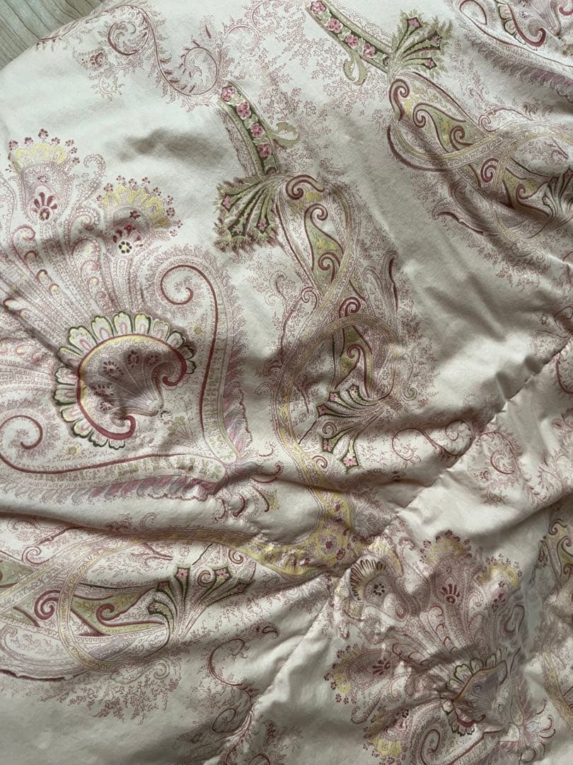 羽毛柄掛け布団 約190x210cm ホワイトグースダウン　ダブルサイズ　羽布団