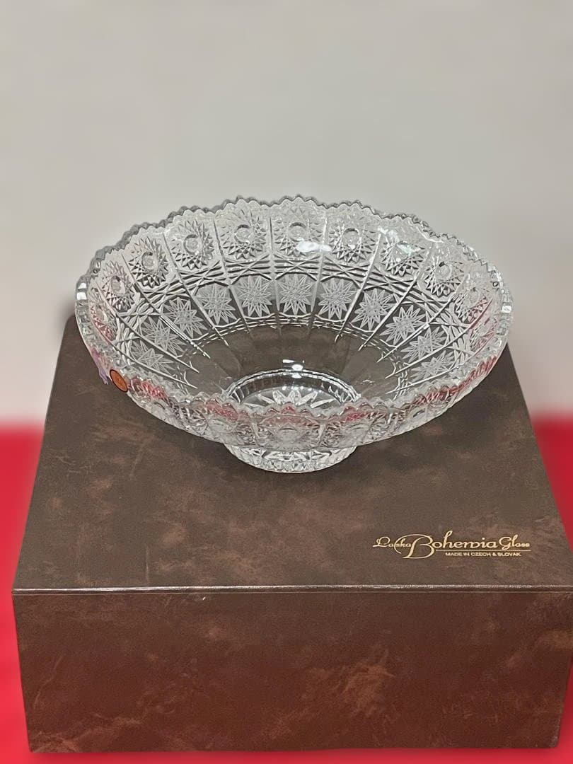 【新品】※ラスカ※ ボヘミア クリスタル ボウル 25cm 箱付