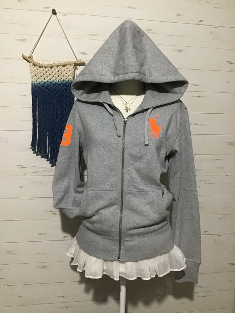 ★ラルフローレン★Y2K ビッグポニー グレー パーカー メンズ