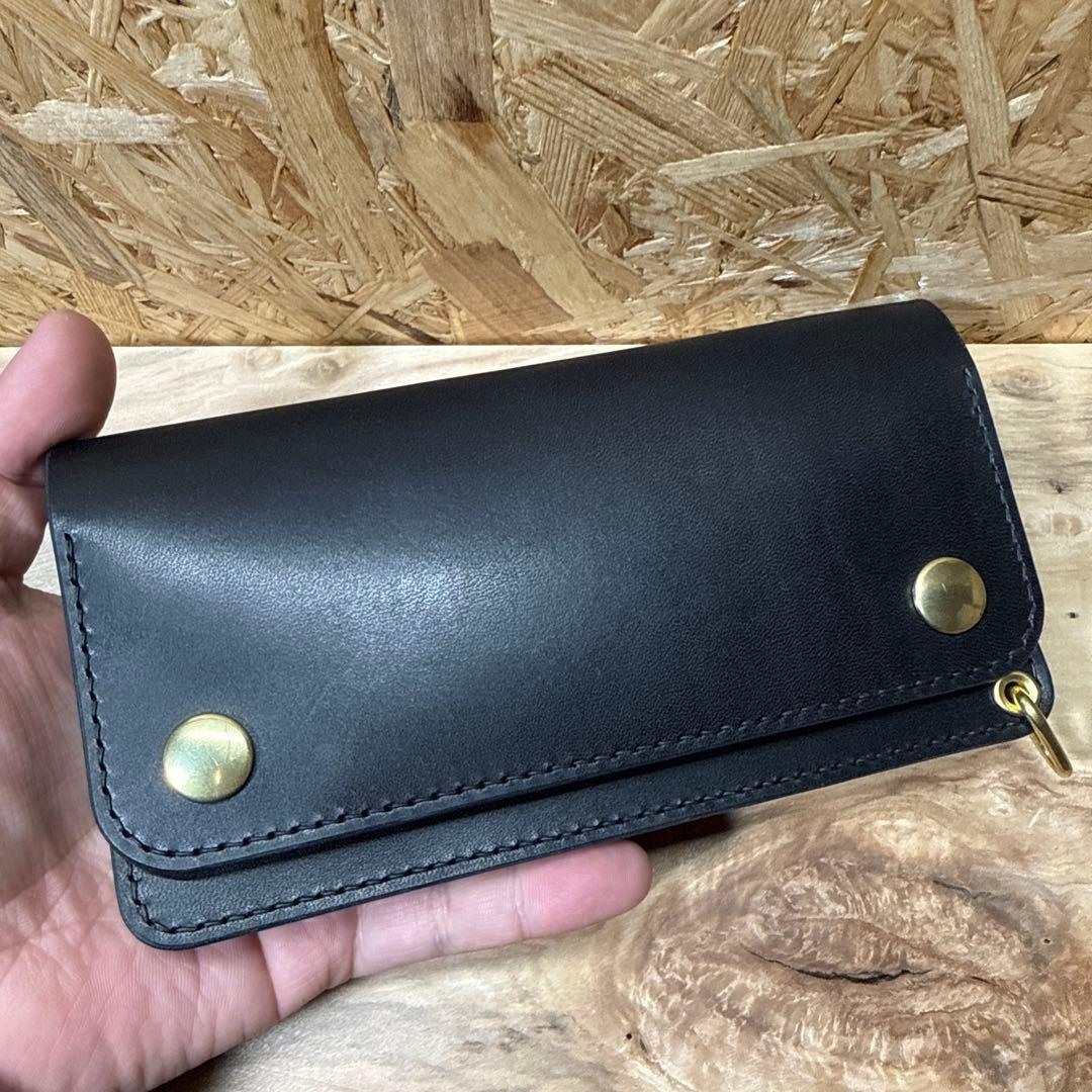 180 カスタム トラッカーウォレット 姫路レザー オイルレザー 真鍮