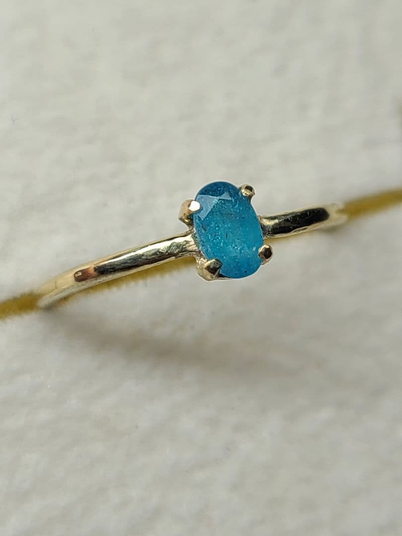 素晴らしい青ネオン★ブラジルバターリャパライバトルマリンリング10金★