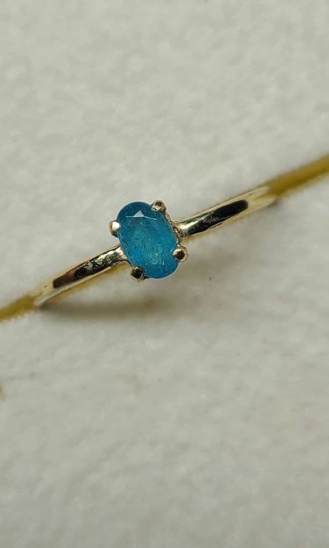 素晴らしい青ネオン★ブラジルバターリャパライバトルマリンリング10金★