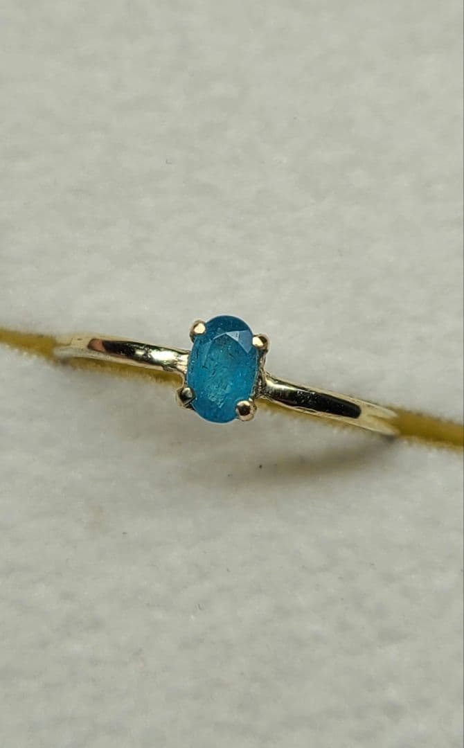 素晴らしい青ネオン★ブラジルバターリャパライバトルマリンリング10金★