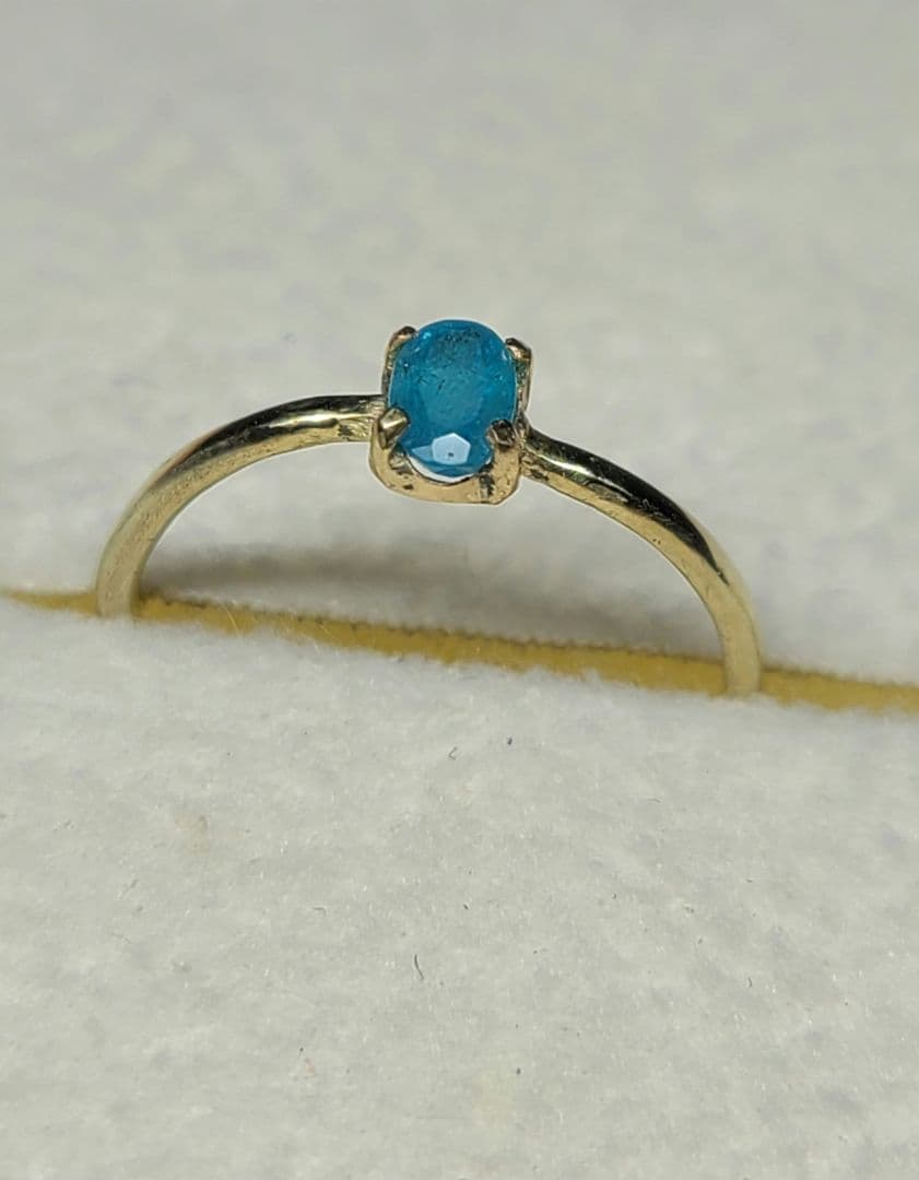 素晴らしい青ネオン★ブラジルバターリャパライバトルマリンリング10金★