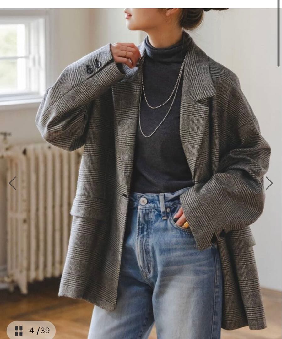 新品！ノーブル　オーバーサイズチェックジャケット