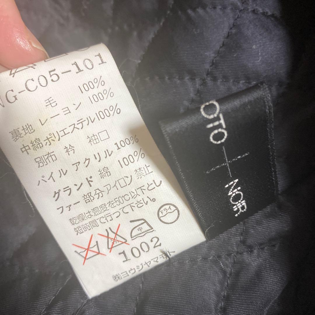 Yohji Yamamoto +Noir　黒のファー襟ダブルブレストコート