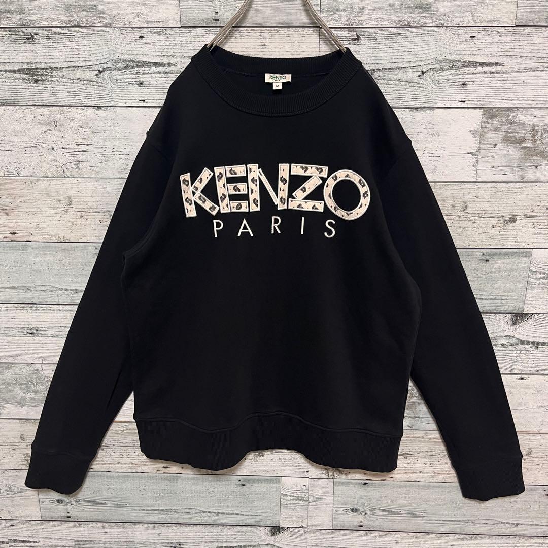 t153【美品】ケンゾー 刺繍 ビッグ センターロゴ スウェット 入手困難 希少