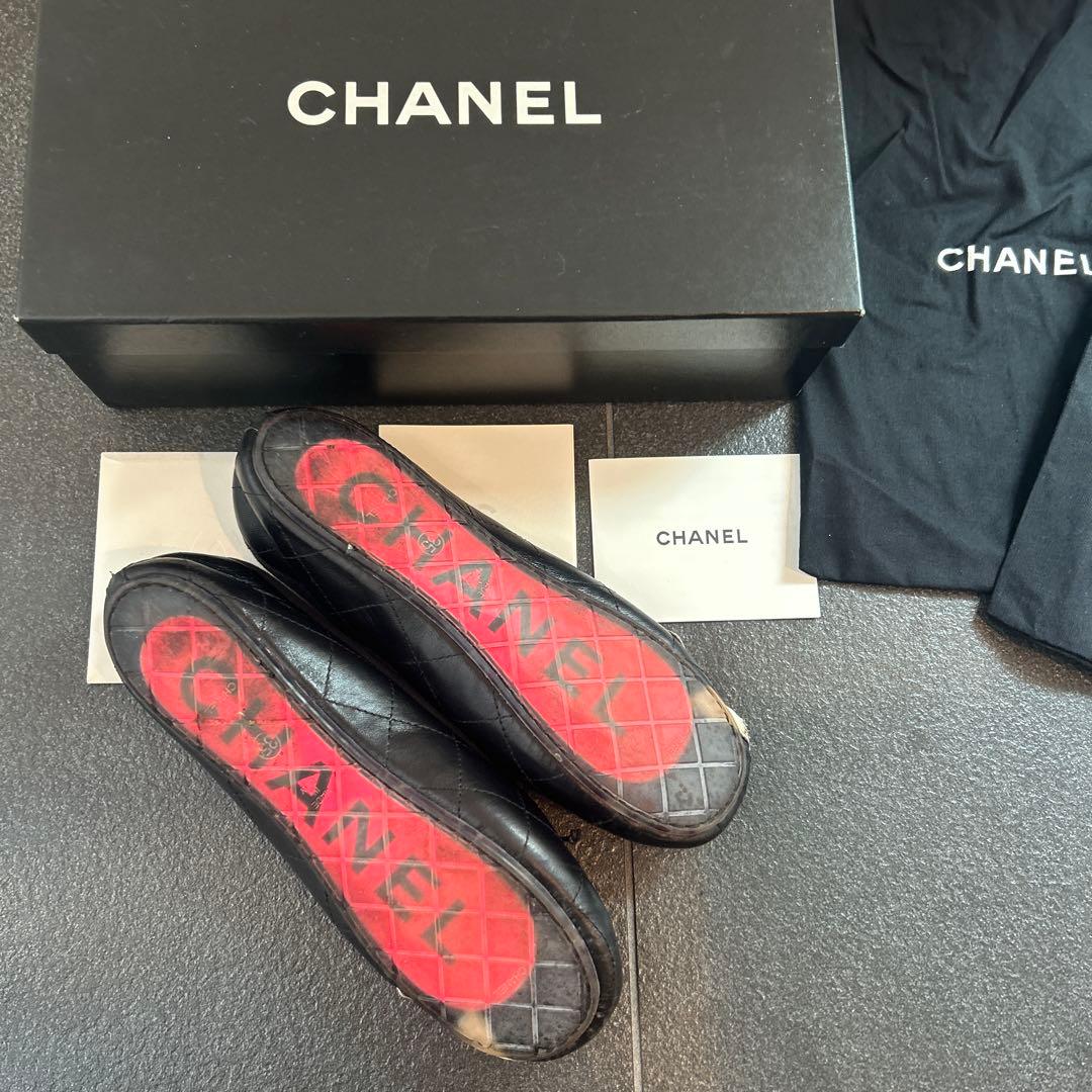 CHANEL 美品 カンボン フラット シューズ ココマーク 22.5cm 35