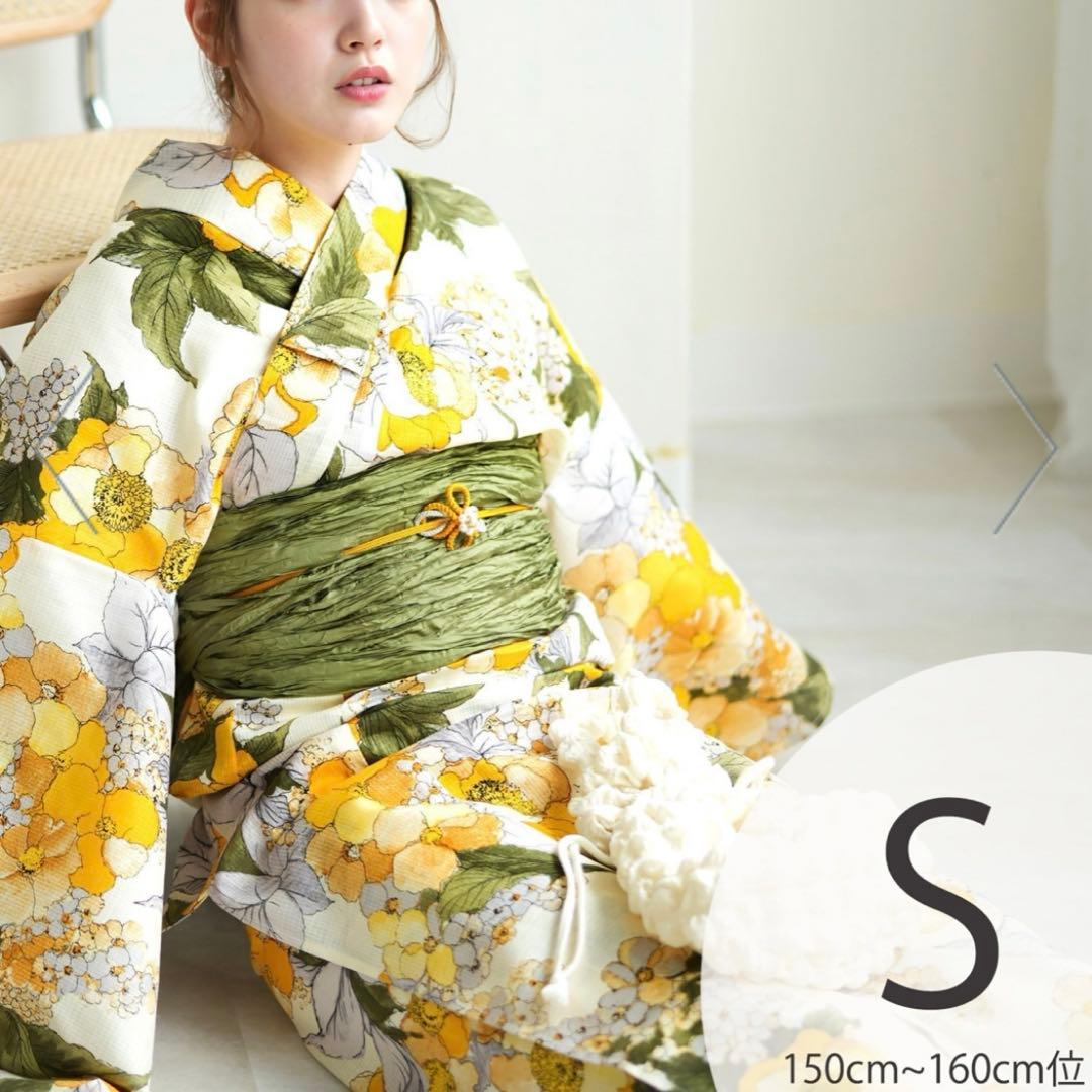 【美品】完売品！utatane 花柄浴衣・帯セット Sサイズ