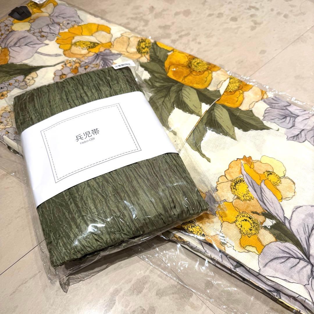 【美品】完売品！utatane 花柄浴衣・帯セット Sサイズ