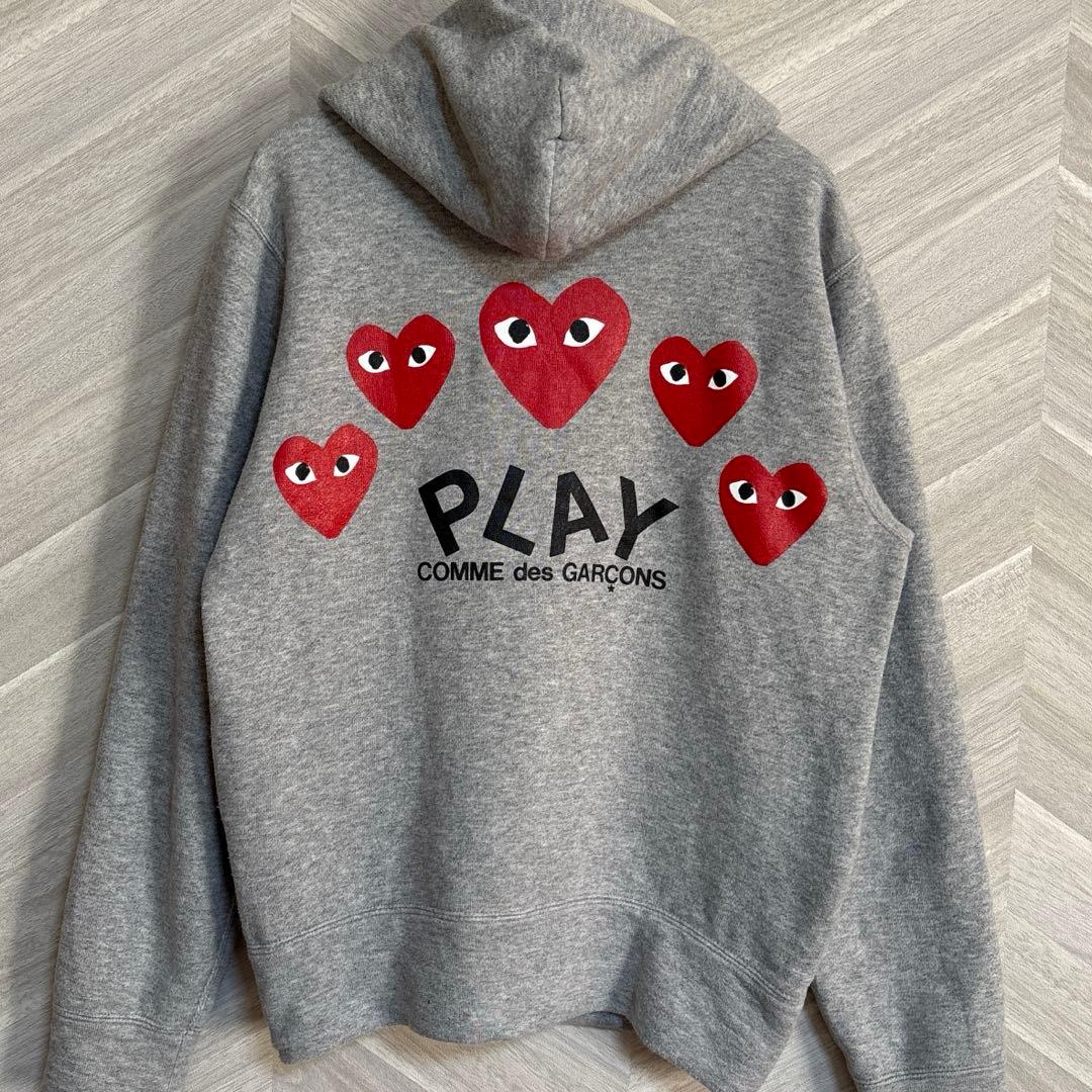 【美品】コムデギャルソン ジップパーカー 長袖 グレー サイズM パーカー