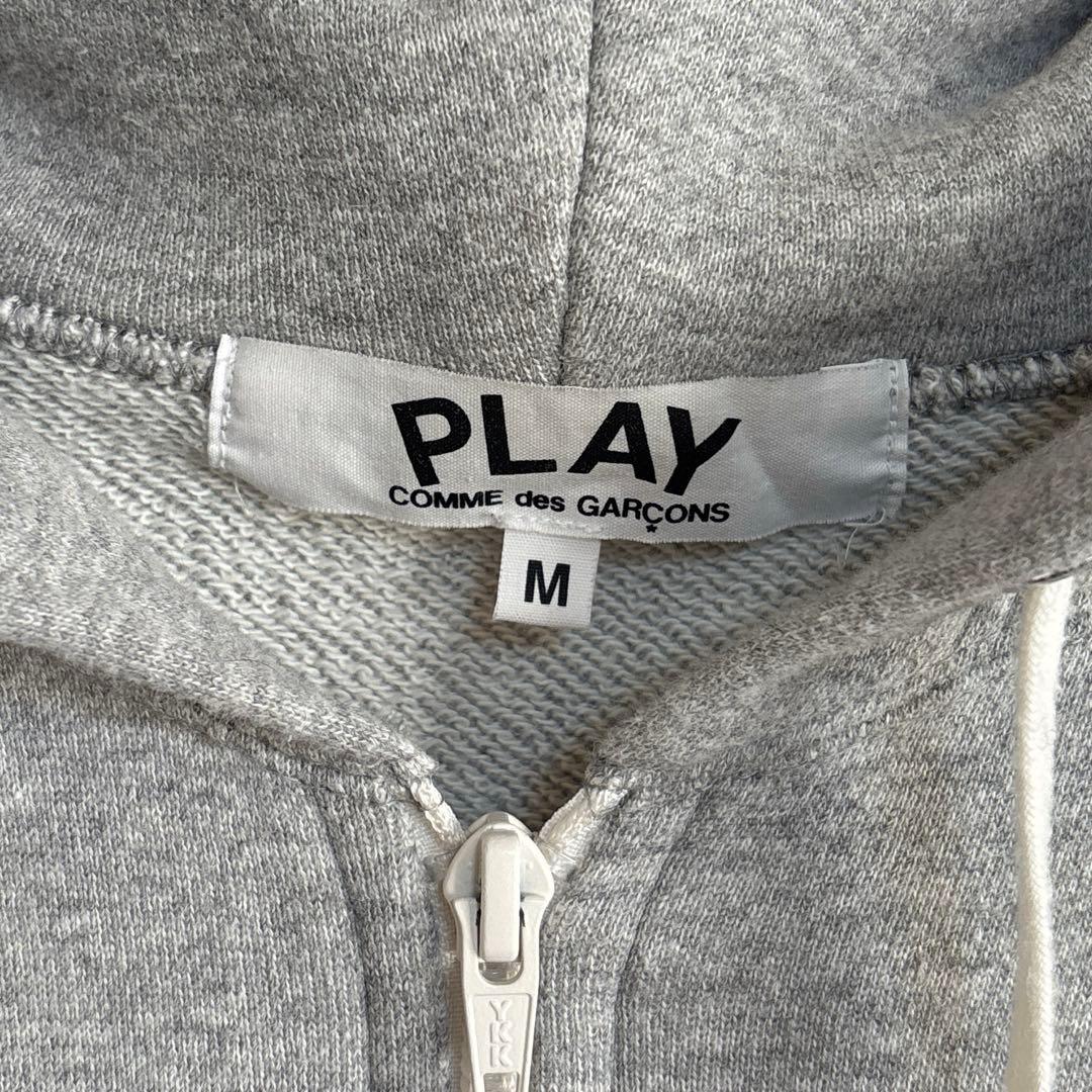 【美品】コムデギャルソン ジップパーカー 長袖 グレー サイズM パーカー