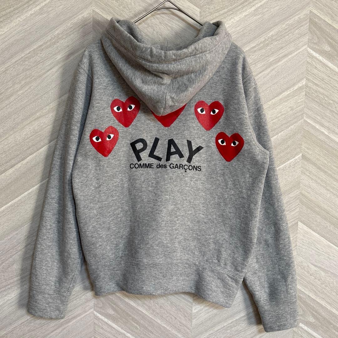 【美品】コムデギャルソン ジップパーカー 長袖 グレー サイズM パーカー