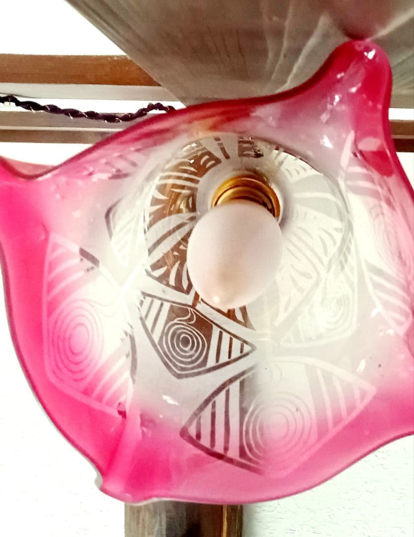 ペンダントガラスランプ　　　アンティーク