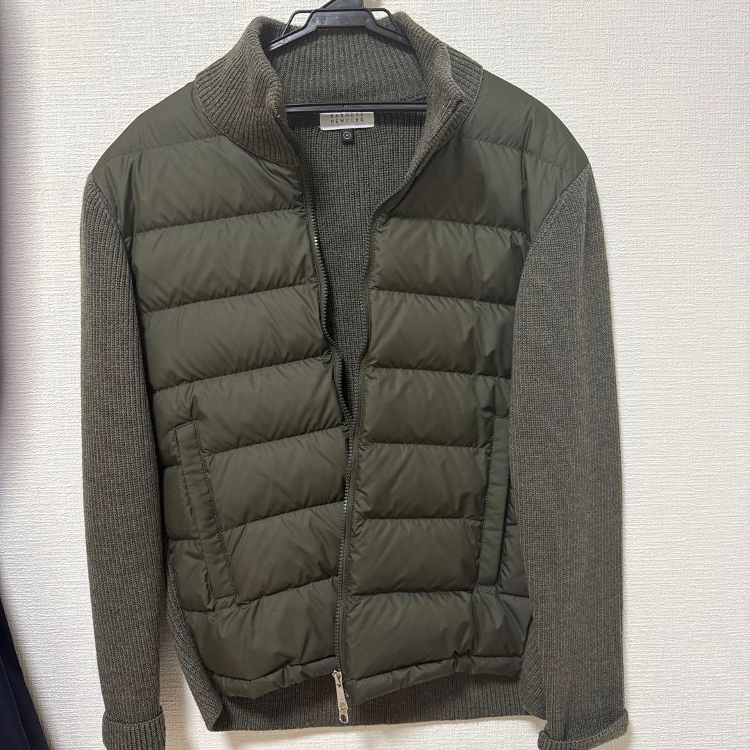 バーニーズニューヨーク　カーキ切替ダウンジャケット
