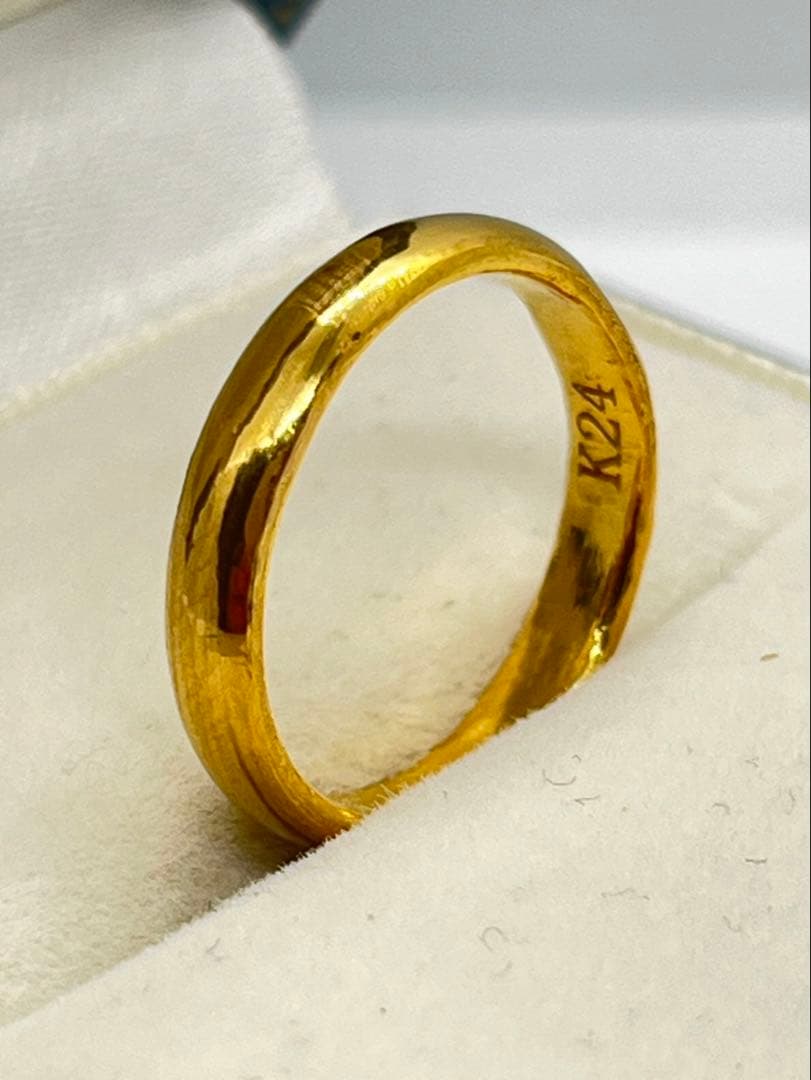 K24 純金 甲丸リング 4.52g指輪 リング 刻印あり ハンドメイド