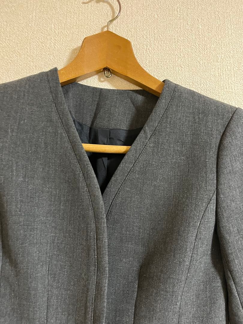 COUP DE CHANCE スカートスーツ 上下セット　グレー　抗菌　就活　S