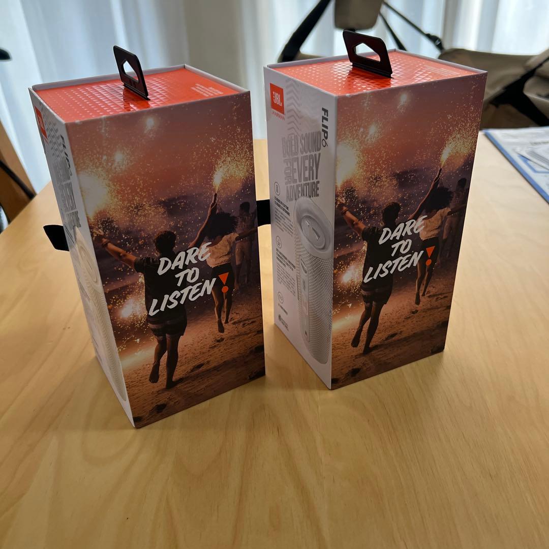JBL FLIP6スピーカー 2個セットホワイト保証4年5ヶ月付き美品送料込み！