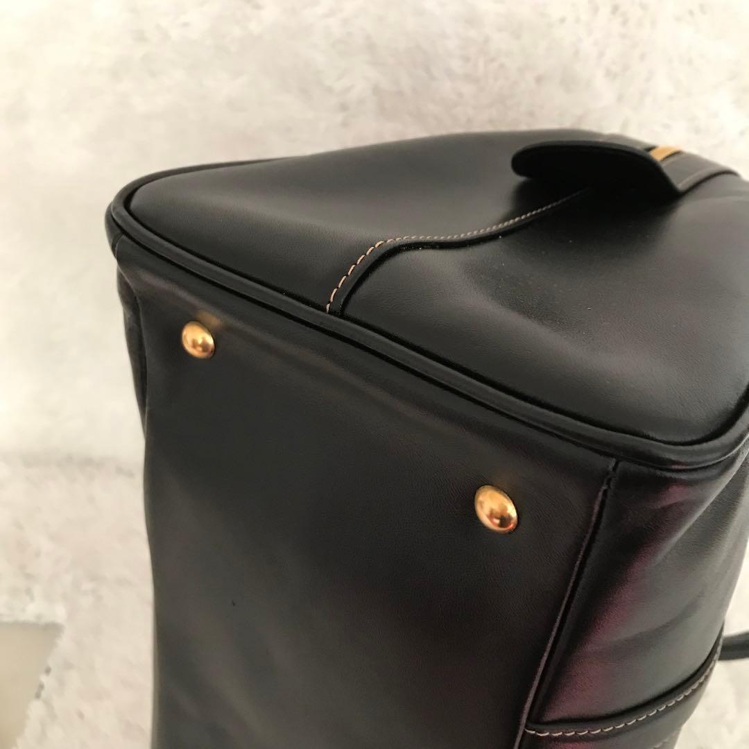 ★美品★GOLD PFEIL レザー ボストン ハンドバッグ 黒 GD金具