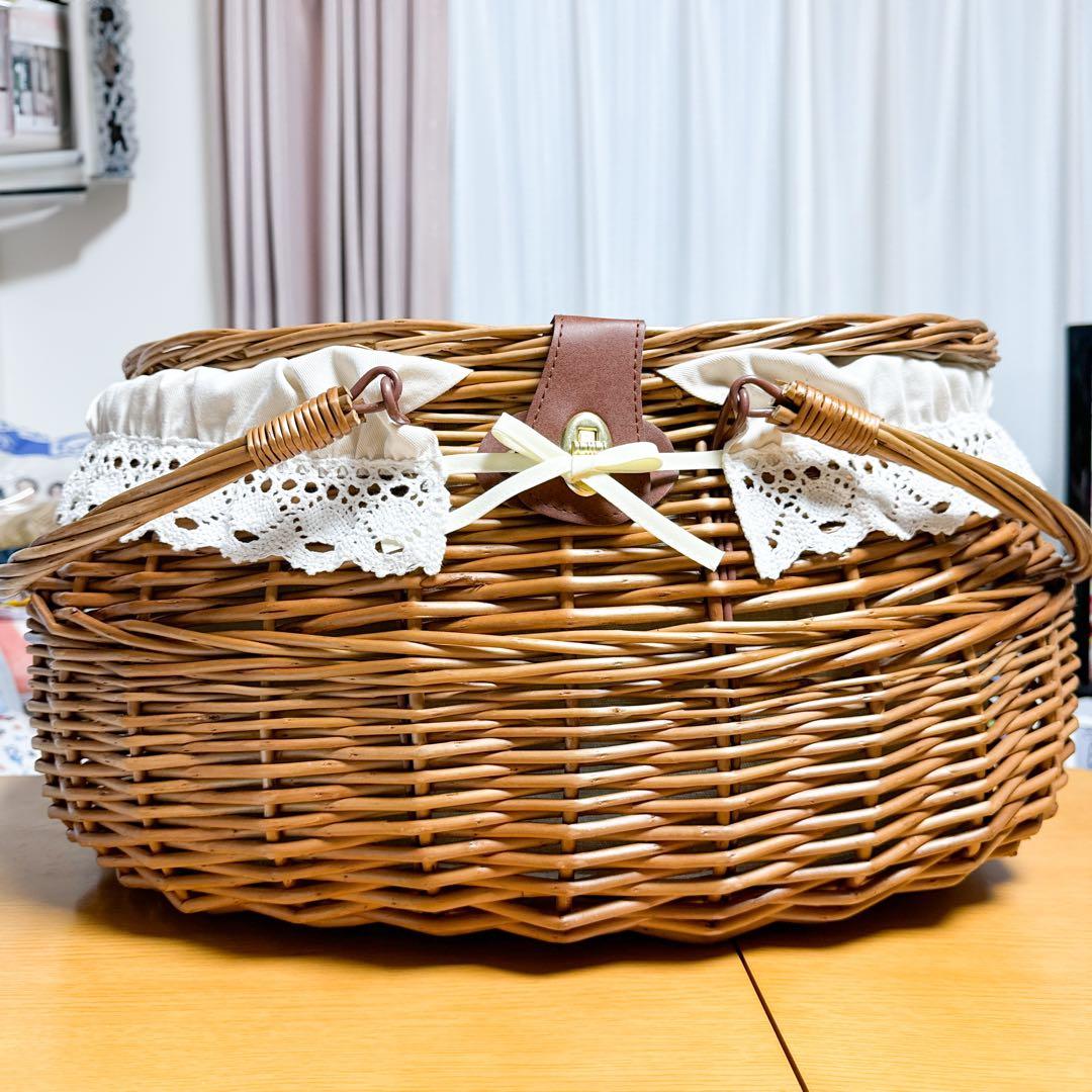 ハンドル付き ふた付き かごバスケット