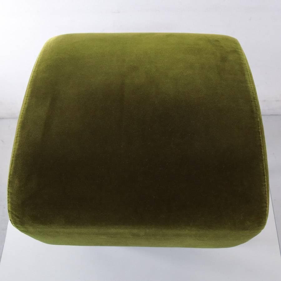 SWITCH Fスツール オットマン モケットグリーン ウォールナット無垢材