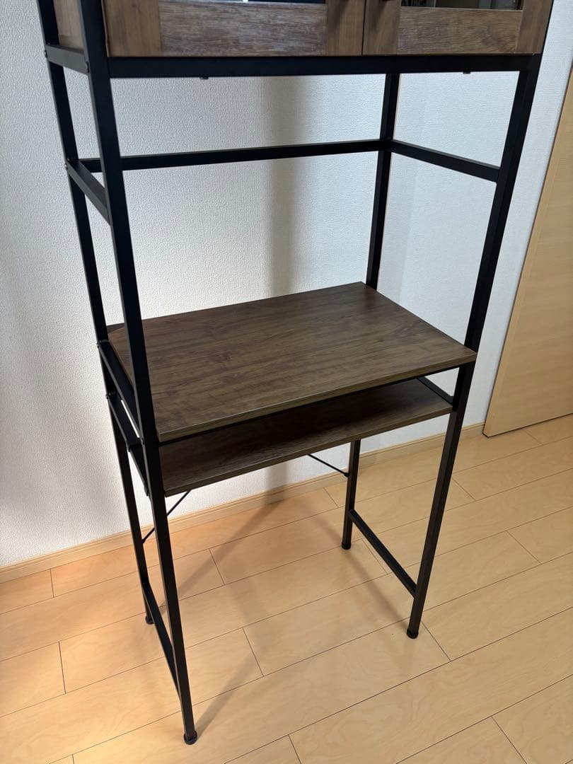 ニトリ　ヴィンテージテイストのごみ箱上ラック スリム　食器棚