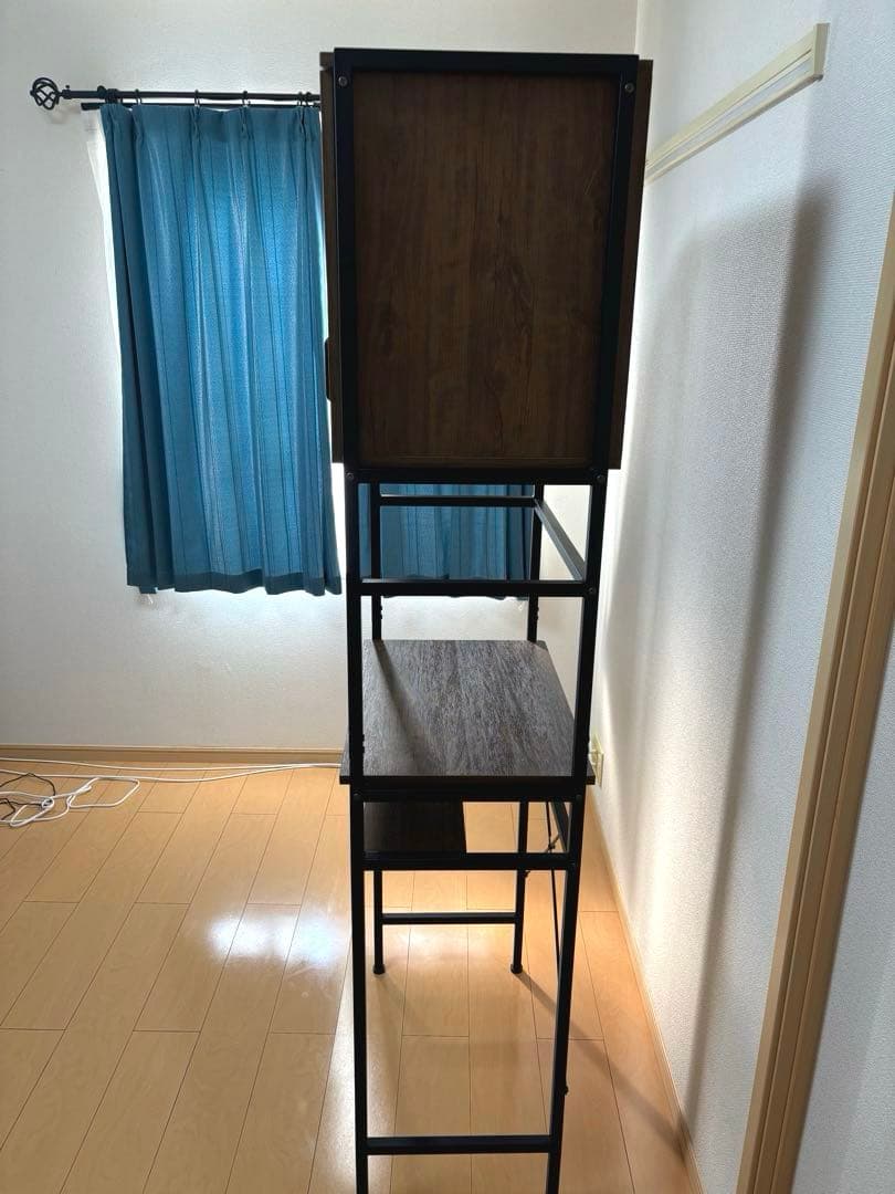 ニトリ　ヴィンテージテイストのごみ箱上ラック スリム　食器棚