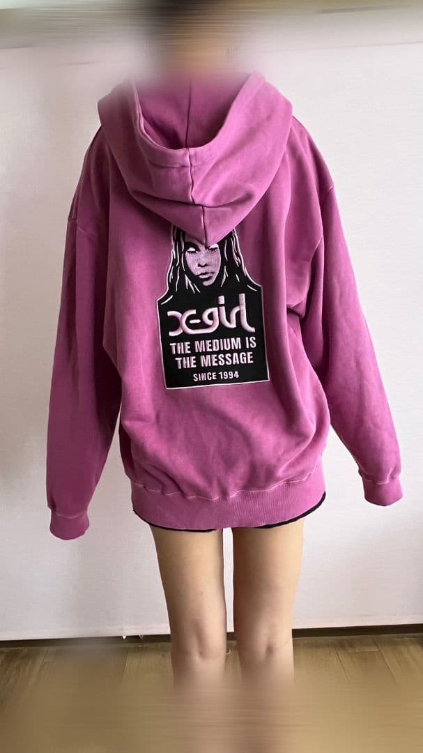 お値引きしました。x-girl ピンク M パーカー